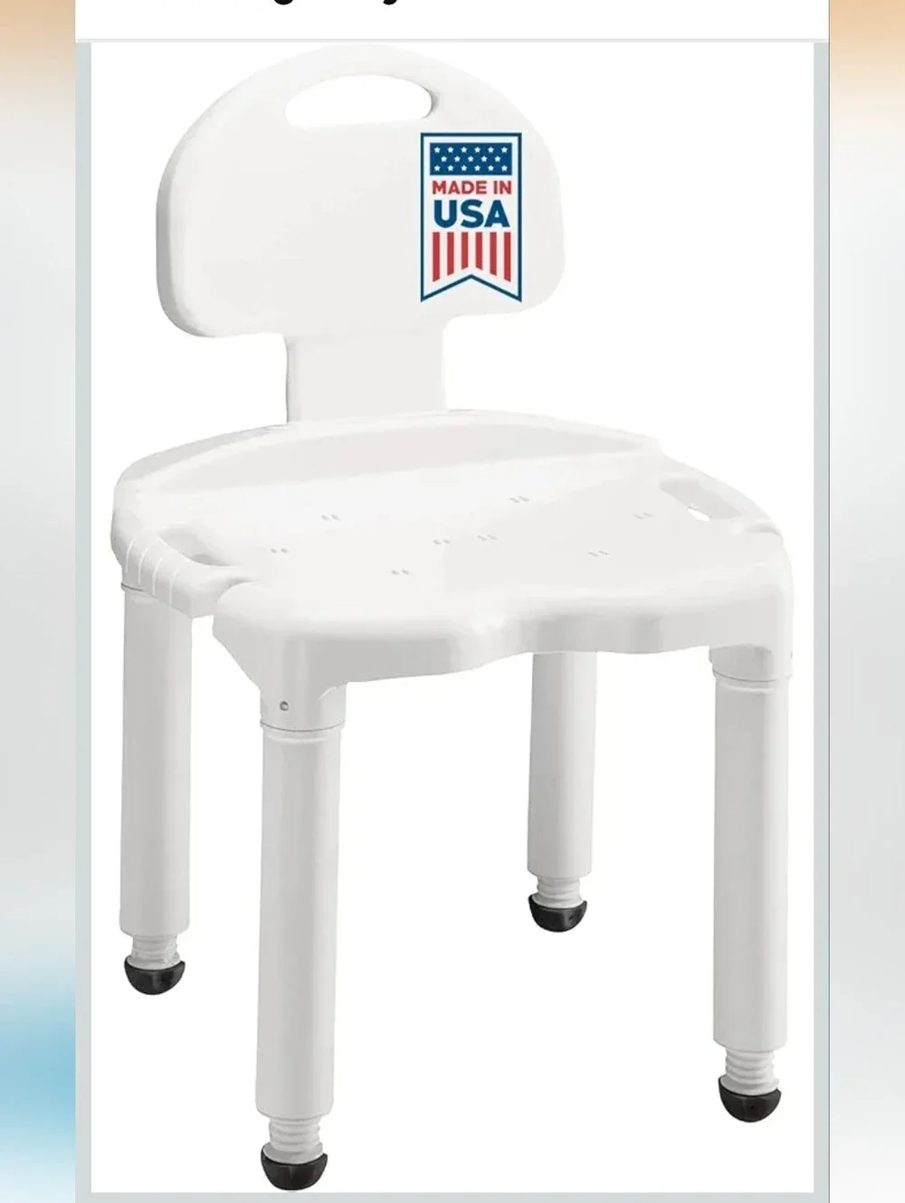 Carex Bath Seat And Shower Chair with Backrest for Seniors, Bath Chair